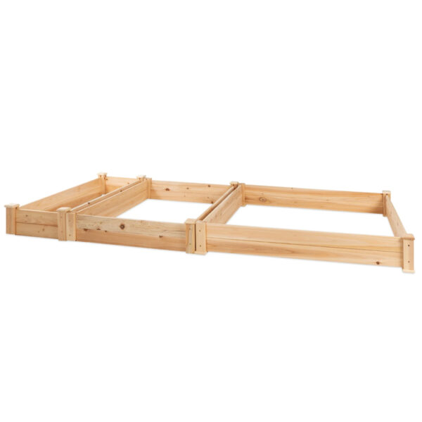 ​​3-Tier Raised Wood Garden Planter with Stackable Design​​