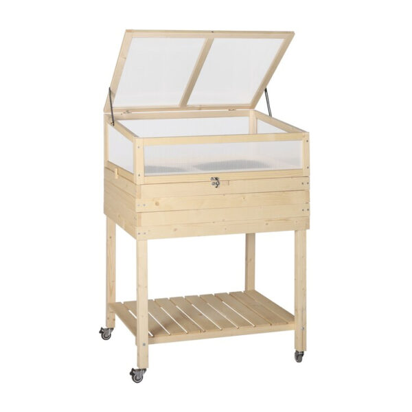 ​​Elevated Raised Garden Bed with Greenhouse Cold Frame and Wheels​​