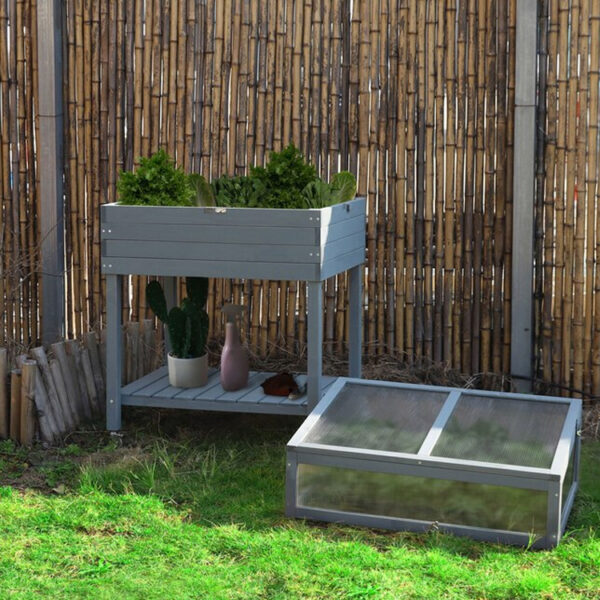 ​​Elevated Raised Garden Bed with Greenhouse Cold Frame and Wheels​​