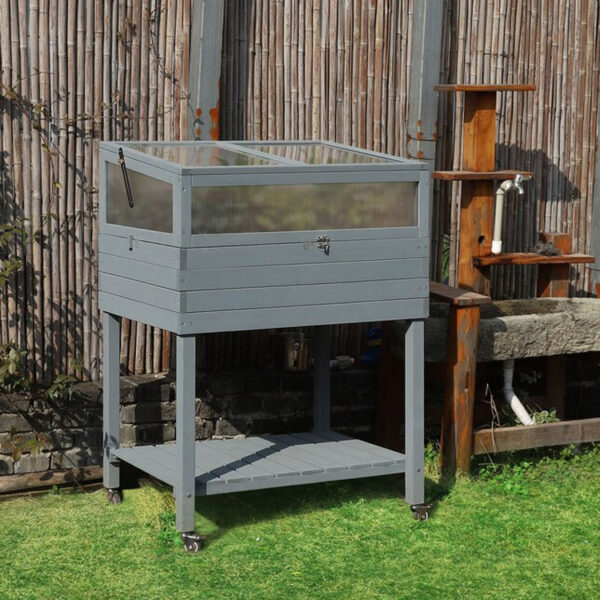 ​​Elevated Raised Garden Bed with Greenhouse Cold Frame and Wheels​​