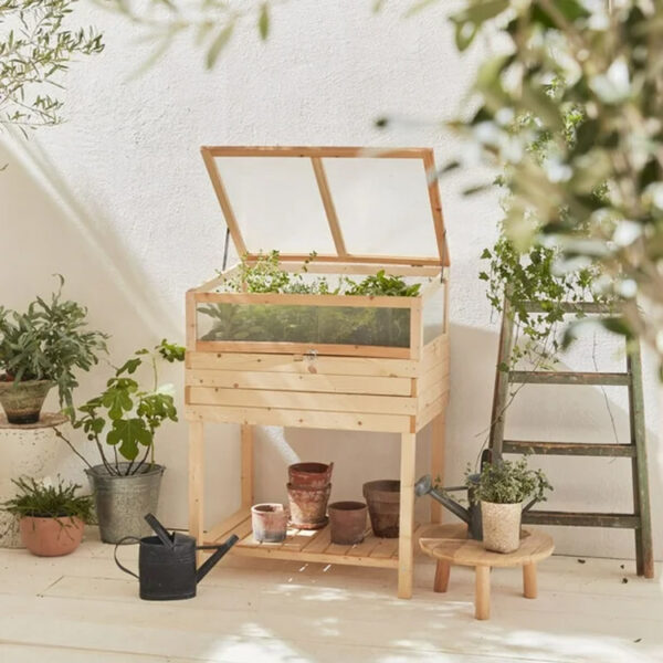 ​​Elevated Raised Garden Bed with Greenhouse Cold Frame and Wheels​​