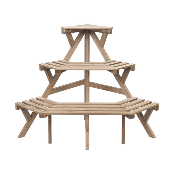 3-Tier Corner Wood Plant Stand
