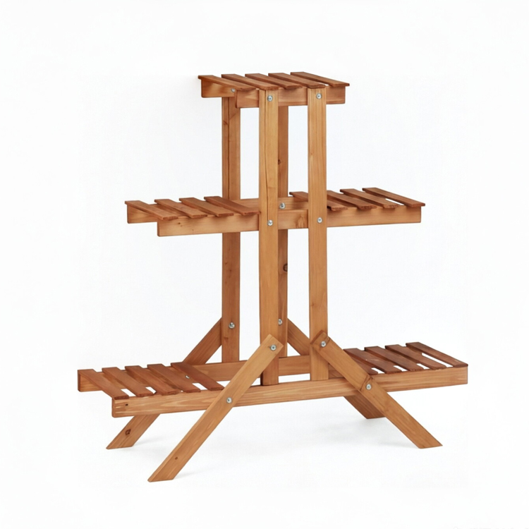 3-Tier Multi-Level Wooden Plant Display Stand