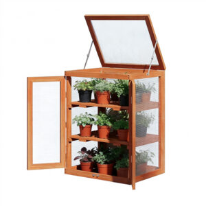 3-Tier Wooden Garden Cold Frame Greenhouse with Adjustable Shelves