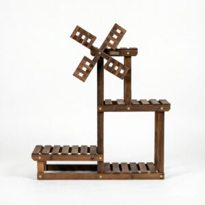 4-Tier Wooden Windmill Plant Stand