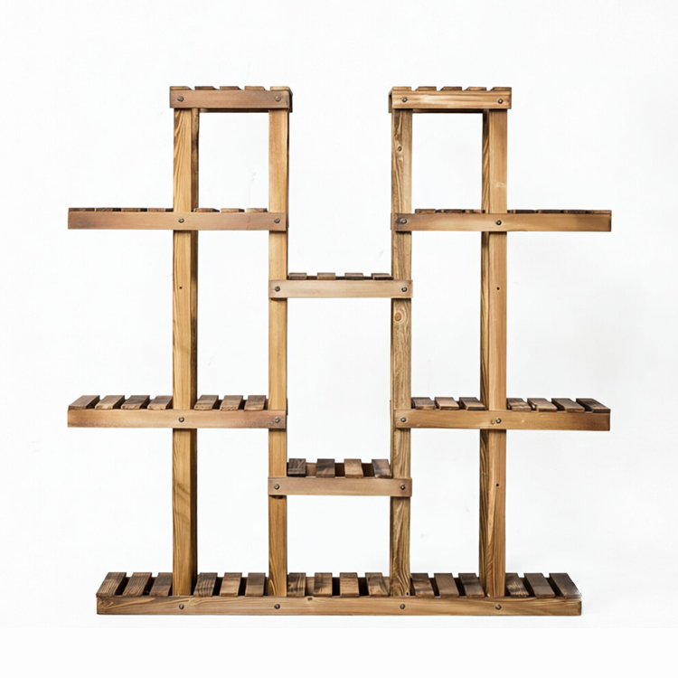6-Tier Vertical Multi-Level Wooden Plant Stand Display Rack - Image 3