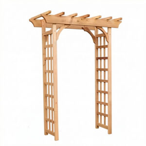 Adjustable Pine Garden Arbor with Lattice Side Panels