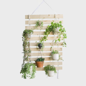 Folding Vertical Rope and Wood Plant Shelf