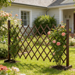 Garden Fence Trellis Wood 130×123×38cm