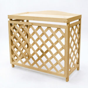 Lattice Wood Air Conditioner Enclosure and Outdoor Plant Stand