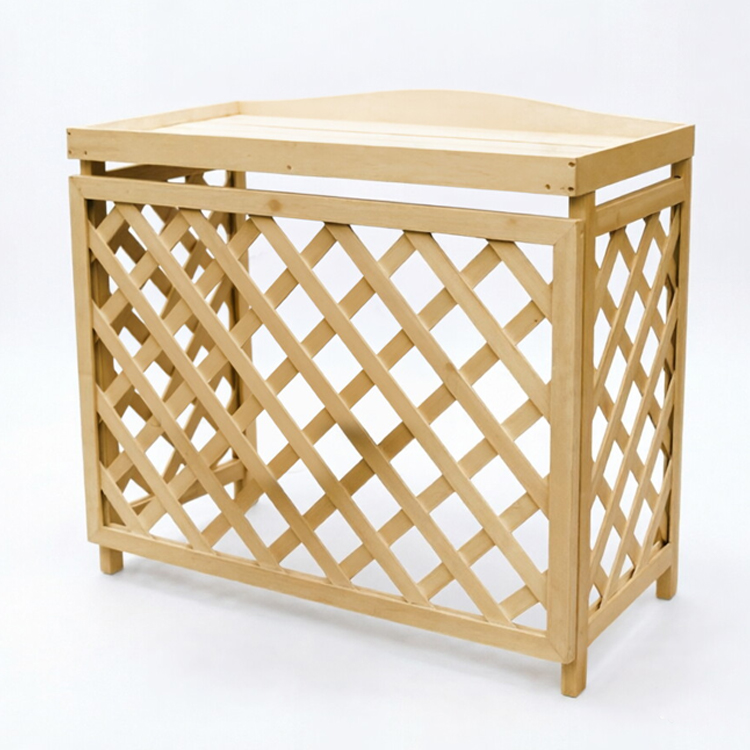 Lattice Wood Air Conditioner Enclosure and Outdoor Plant Stand