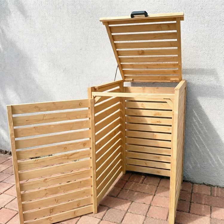Outdoor Garbage Bin Storage Wood 76×85×120cm
