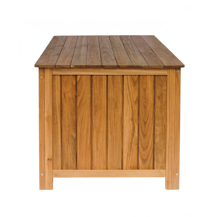 Outdoor Slatted Wooden Garden Storage Bench & Deck Box