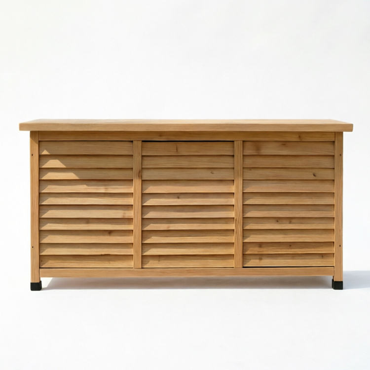 Outdoor Slatted Wooden Garden Storage Bench & Deck Box