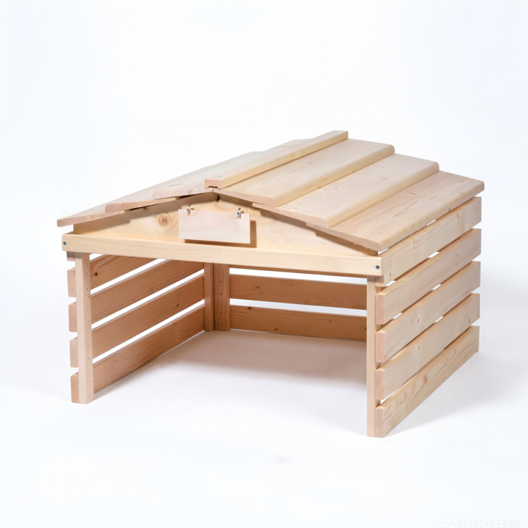 Robot Lawn Mower Garage Pine Wood 75×80×54cm