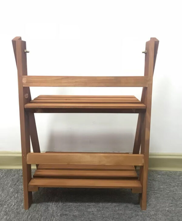 Wooden 2-Tier Ladder Flower Stand