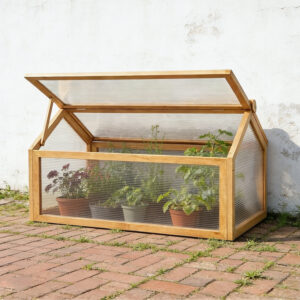 Wooden Cold Frame Greenhouse with Adjustable Ventilation Lid