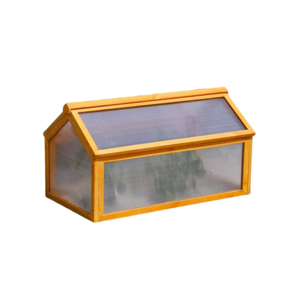 Wooden Cold Frame Greenhouse with Sloping Polycarbonate Roof