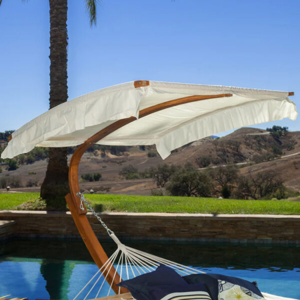 Wooden Frame Hammock with Canopy