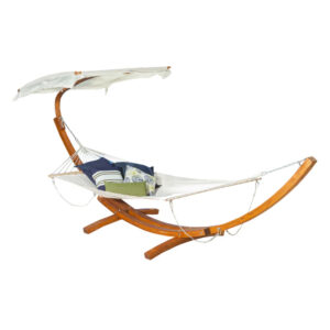 Wooden Frame Hammock with Canopy