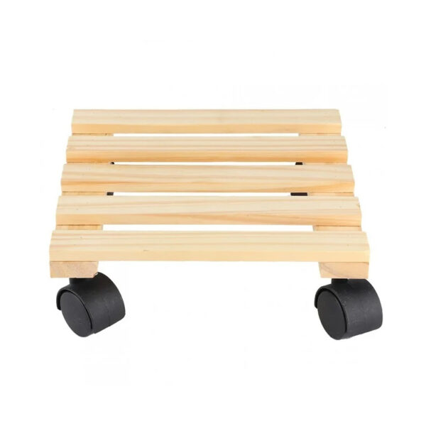 Wooden Plant Stand With Wheels