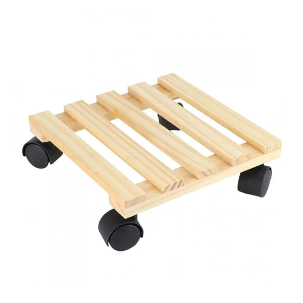 Wooden Plant Stand With Wheels