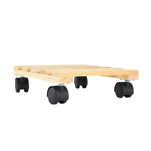 Wooden Plant Stand With Wheels