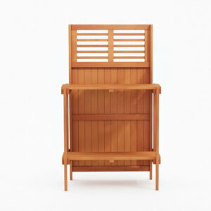 Wooden Potting Bench with Slotted Back and Storage Shelf