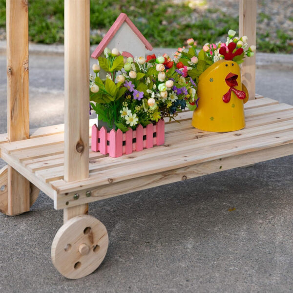 ​​2-Tier Rolling Plant Table with Drawer and Sink​​