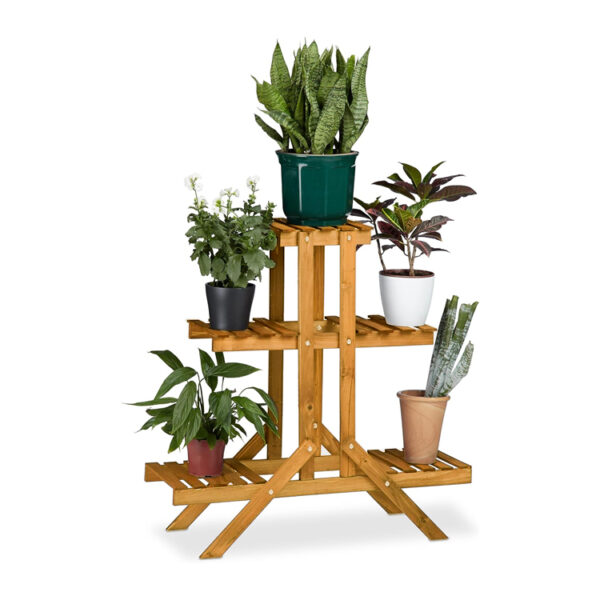 ​​3-Tier Wooden Plant Ladder Stand​​