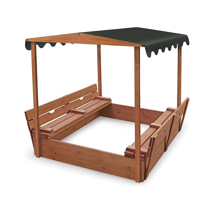 ​​Convertible Canopy Sandbox with Bench Seats​​