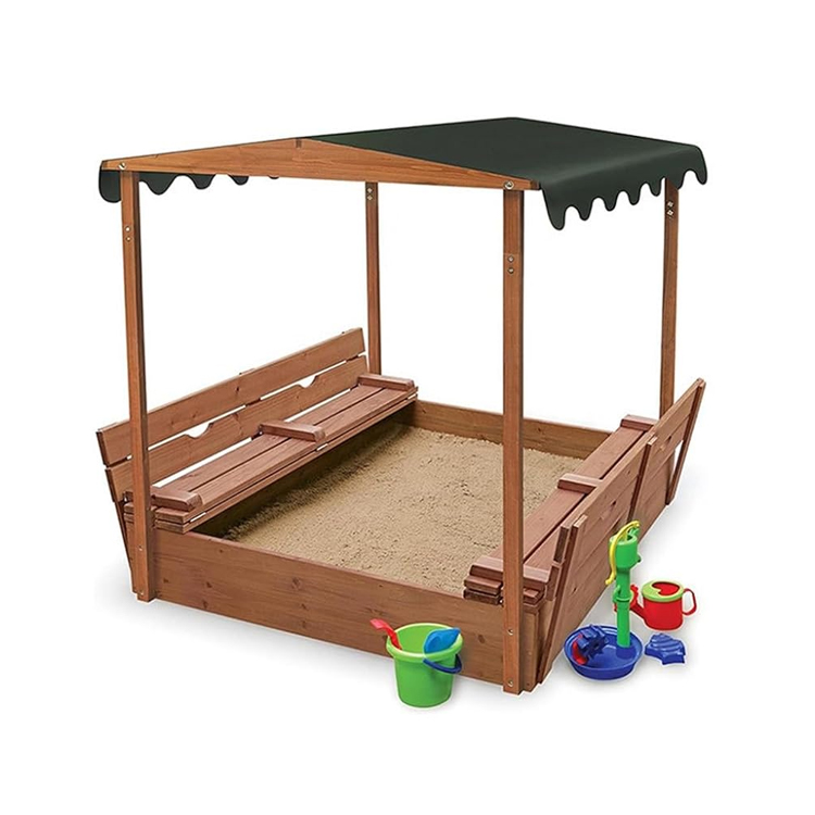 ​​Convertible Canopy Sandbox with Bench Seats​​