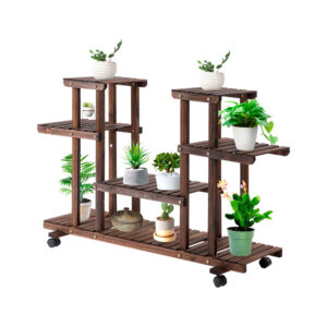 ​​Movable Wooden Plant Stand with 6 Shelves​​