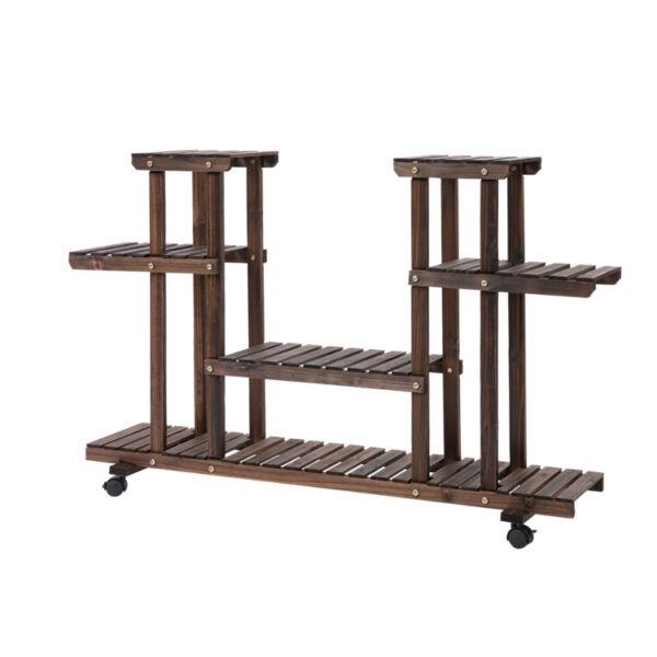 ​​Movable Wooden Plant Stand with 6 Shelves​​