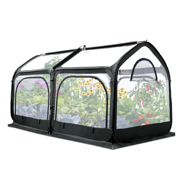 ​​Portable Pop-Up Plant Greenhouse with Roll-Up Windows and Shelves​​