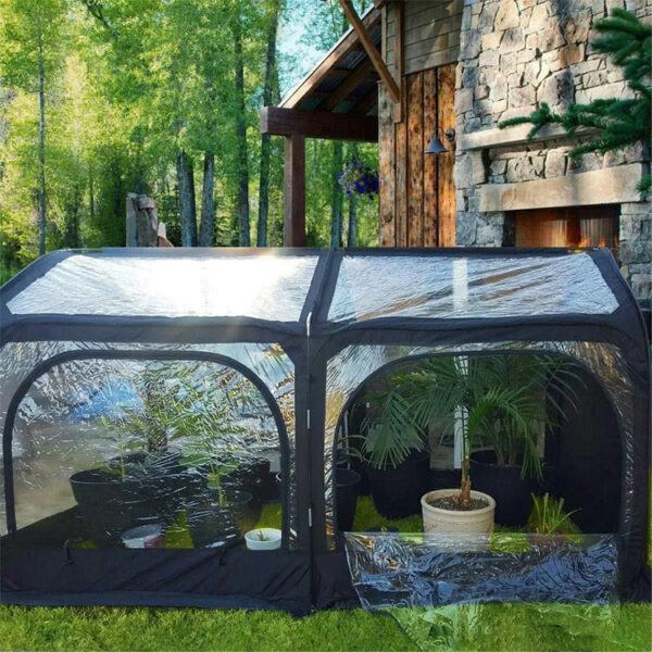 ​​Portable Pop-Up Plant Greenhouse with Roll-Up Windows and Shelves​​