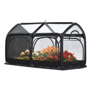​​Portable Pop-Up Plant Greenhouse with Roll-Up Windows and Shelves​​