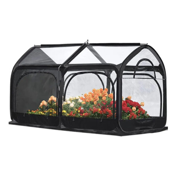 ​​Portable Pop-Up Plant Greenhouse with Roll-Up Windows and Shelves​​