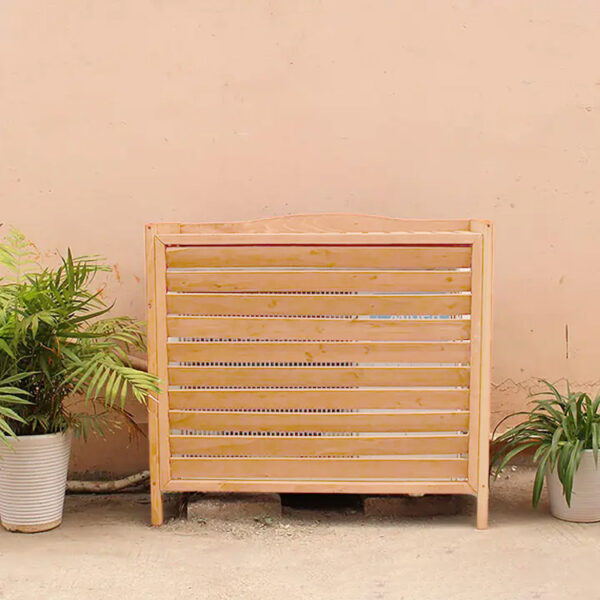 ​​Retro Wooden Multifunctional Plant Stand and AC Cover​​