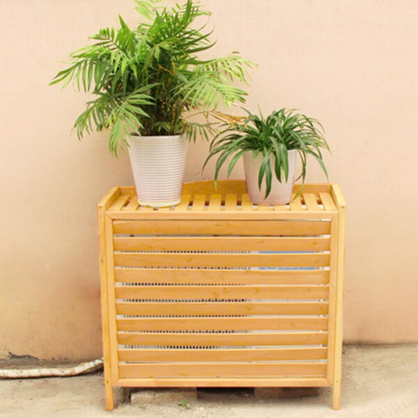 ​​Retro Wooden Multifunctional Plant Stand and AC Cover​​