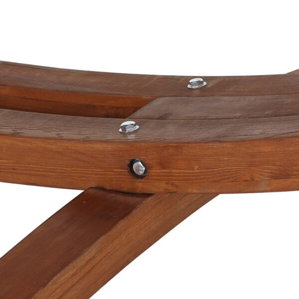 ​​Striped Fabric Hammock with Curved Wooden Base​​