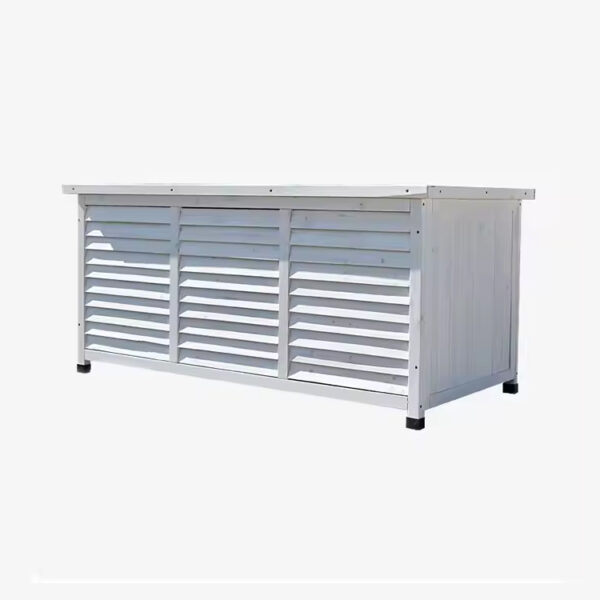 ​​Weatherproof Solid Wood Garden Storage Cabinet with Shutter Doors​​