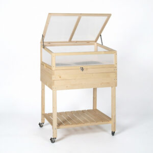 2-in-1 Elevated Wooden Garden Planter with Cold Frame Greenhouse