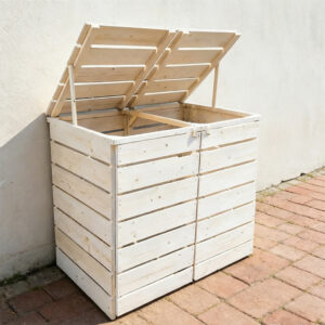Double Wooden Wheelie Bin Storage Shed