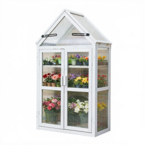 Mini 3 Tier Greenhouse FirPine Wood 110×76×56cm
