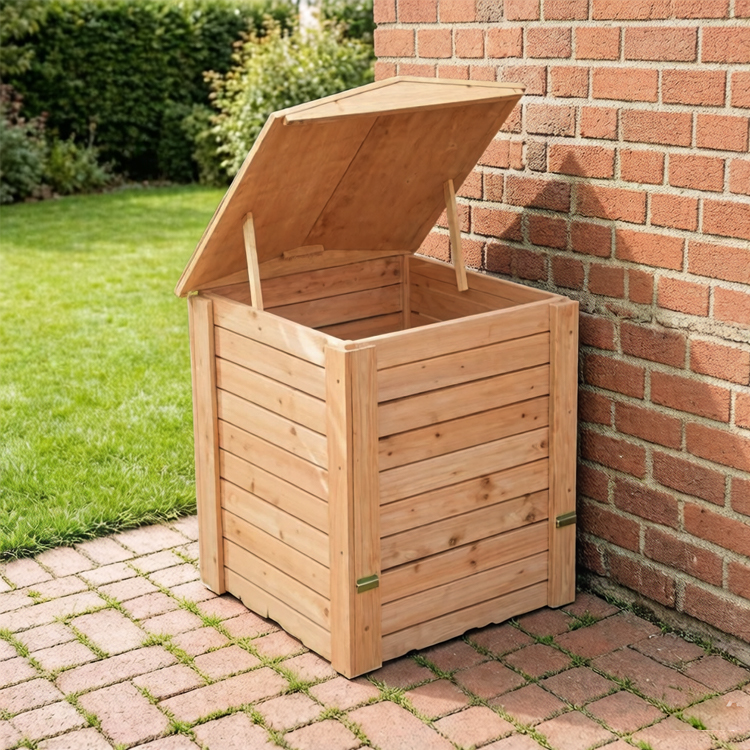 Outdoor Compost Bin Fir Wood 31×31×31″