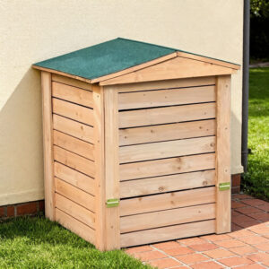 Outdoor Compost Bin Fir Wood 31×31×31″