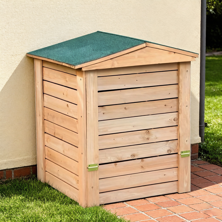 Outdoor Compost Bin Fir Wood 31×31×31″