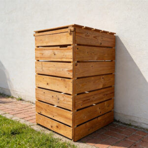 Outdoor Garbage Shed Storage Solid Wood 68.5×78×116cm