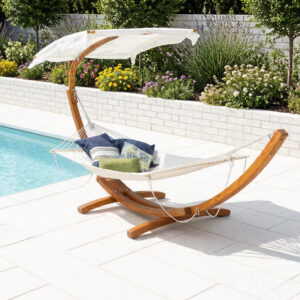 Outdoor Hammock With Stand Wood 150×415×210cm